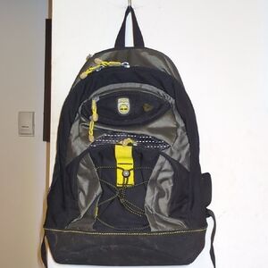 Vintage Large Timberland Black and Yellow Backpack Very Sturdy NOW ONLY $35